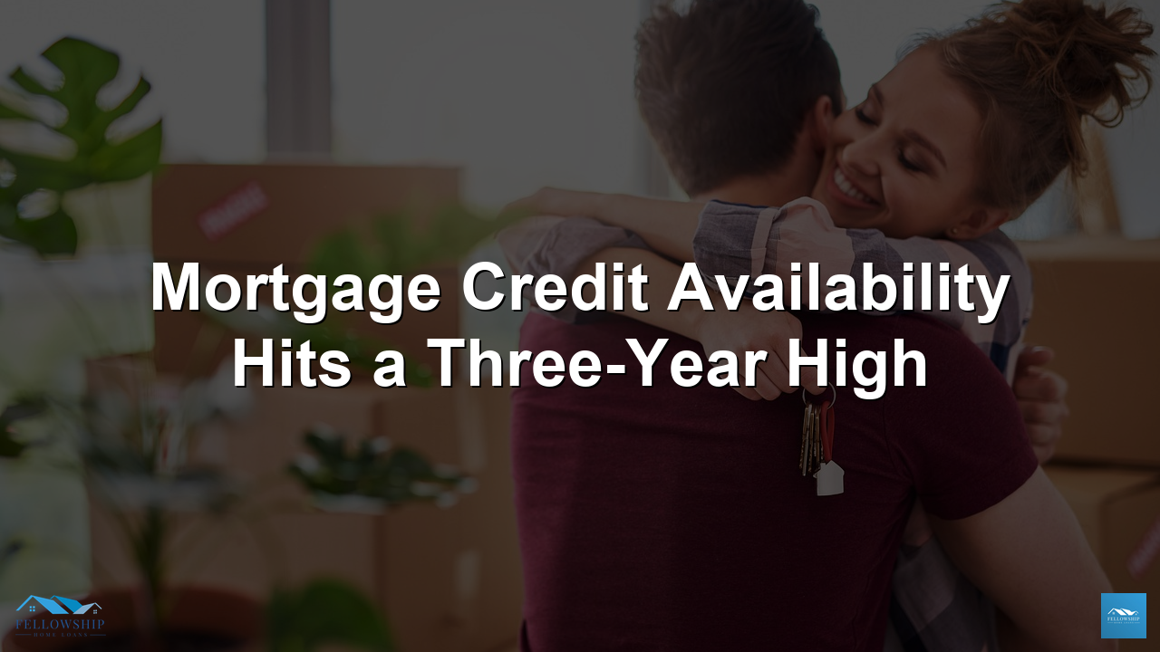 Home image by Fellowship Home Loans Couple embracing while holding house keys in their new home with moving boxes in the background